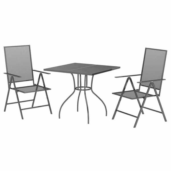 Maison Exclusive - Trädgårdsset 3 delar antracit stål