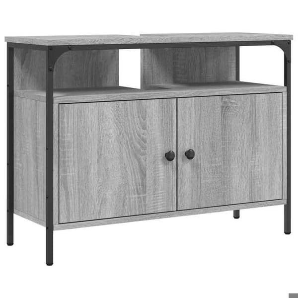 Maison Exclusive - Badrumsspegelskåp Sonoma grå 80x30x60 cm