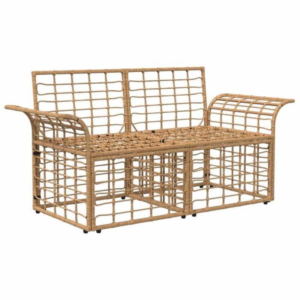 Maison Exclusive - Utomhus Loveseat 2 pc 2 platser Vit Natur och Grädde