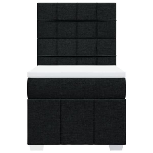 Maison Exclusive - Seng med lamelbund og madras Sort 90x200 cm Stof