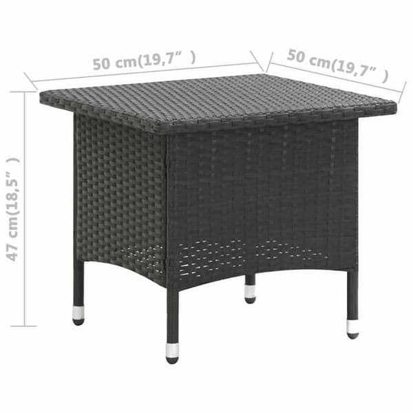 Maison Exclusive - Svart tebord 50x50x47 cm Flätad resin