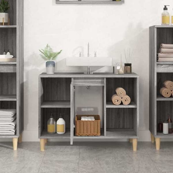 Maison Exclusive - Diskbänk möbel sonoma grå 80x33x60 cm ingenjörsträ