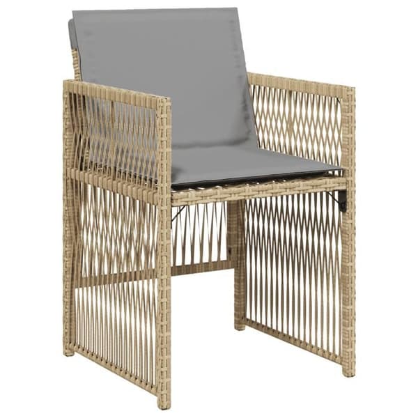 Maison Exclusive - Puutarhakalusteryhmä ja tyynyt 9 kpl beige sekoitus