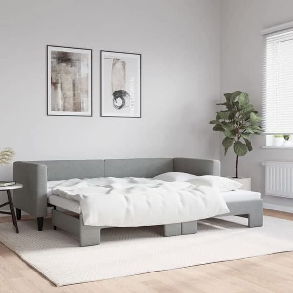 Maison Exclusive - Sovesofa med udtræk uden madras lys grå 80x200 cm