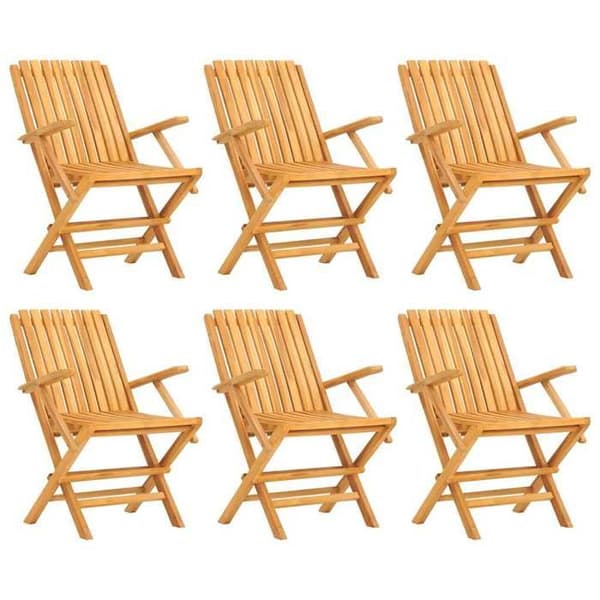 Maison Exclusive - Foldbare stole, sæt af 6, 61 x 67 x 90 cm, i massiv teaktræ