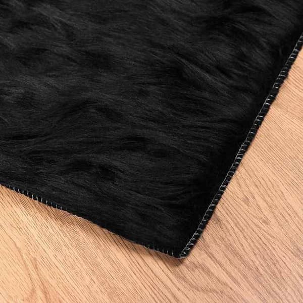 Maison Exclusive - Väärennetty TAFALLA Matto Musta 80 x 250 cm Polyesteri