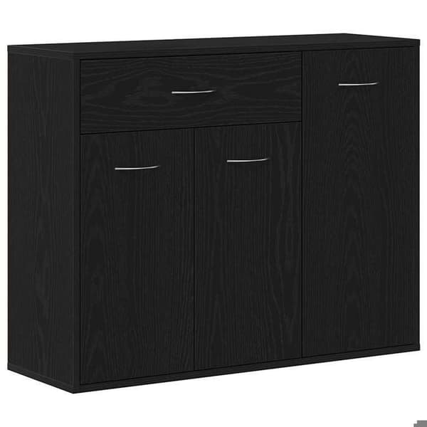 Maison Exclusive - Buffet i sort egetræ 88x30x70 cm ingeniørtræ