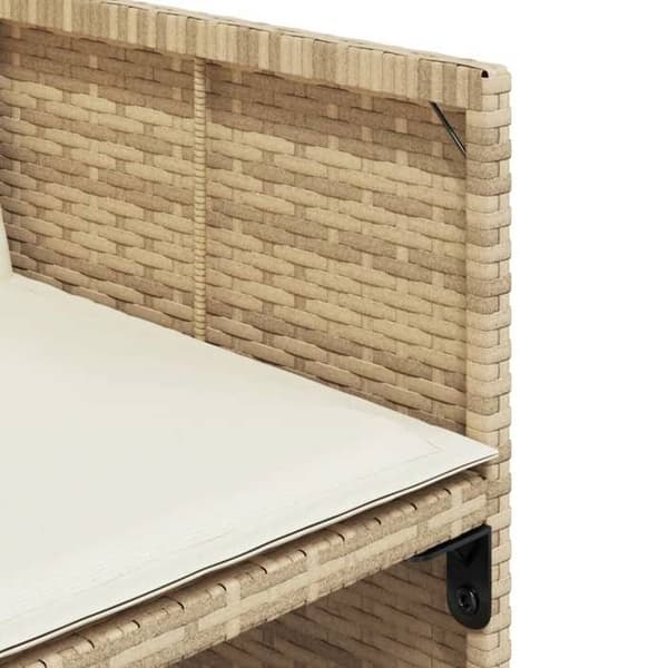 Maison Exclusive - Trädgårdsset med matbord och kuddar 11 delar beige polyrotting