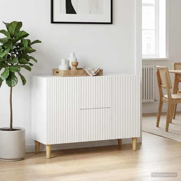 Maison Exclusive - Hvid Buffet 89 x 34,5 x 60 cm Ingeniørtræ