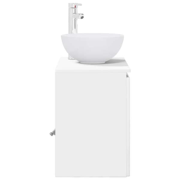 Maison Exclusive - Väggmonterad handfatsspegel i blank vit 49,5 x 41 x 64,5 cm Strålande vit