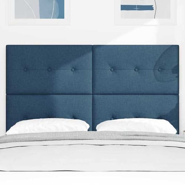 Maison Exclusive - LED-hovedgærde med blå LED-strips 144 cm stof