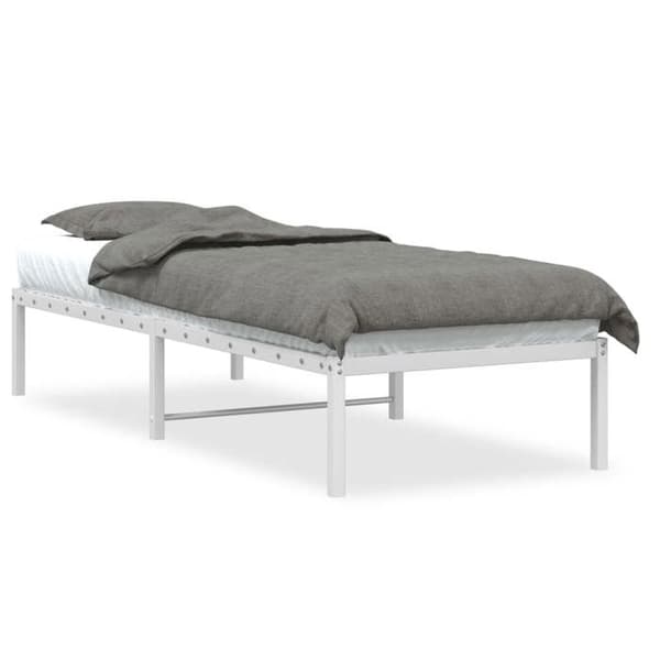 Maison Exclusive - Sängram i vitt metall 80x200 cm