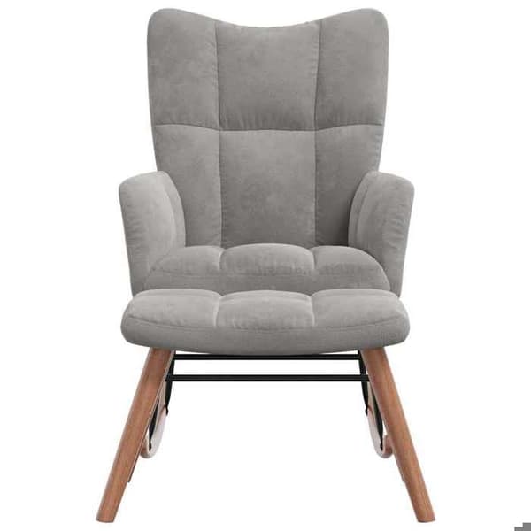 Maison Exclusive - Gungstol med fotstöd Ljusgrå Sammet Ljusgrått