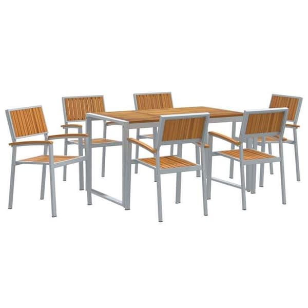 Maison Exclusive - 7 pc have spisebordssæt i grå