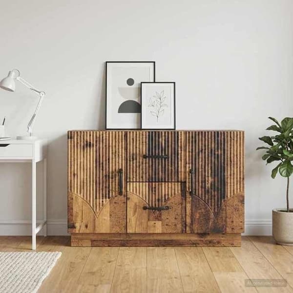 Buffet - EKSKLUSIVT HUS - Ingeniørtræ 89 x 34,5 x 57 cm - Trælook - Modulær opbevaring - Døre Ej specificerat