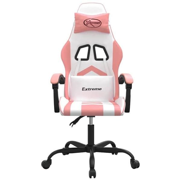Maison Exclusive - Spelstol Vit och rosa Konstläder
