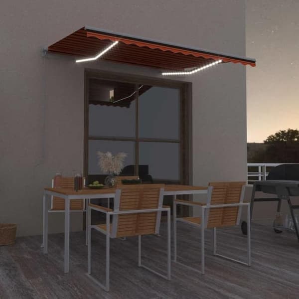 Maison Exclusive - Retractable awning Orange og brun 350 x 250 cm