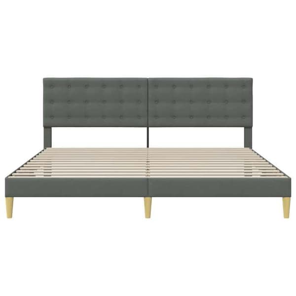 Maison Exclusive - Sengestel med hovedgærde Mørkegrå 180 x 200 cm Stof