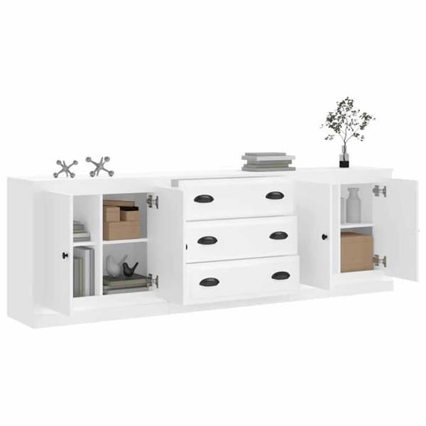 Maison Exclusive - Bufféer 3 st Vit Ingenjörsträ