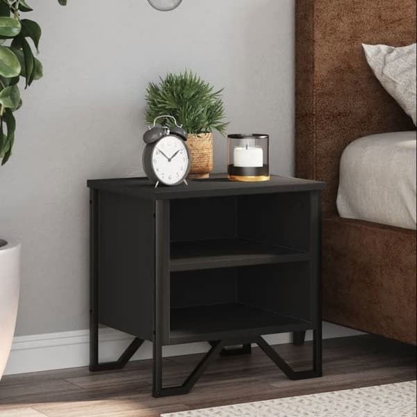 Maison Exclusive - Natbord Sort 40 x 30 x 40 cm Agglomereret