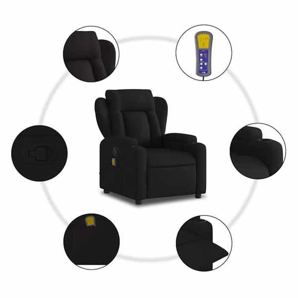Maison Exclusive - Musta kangasmassaažituoli