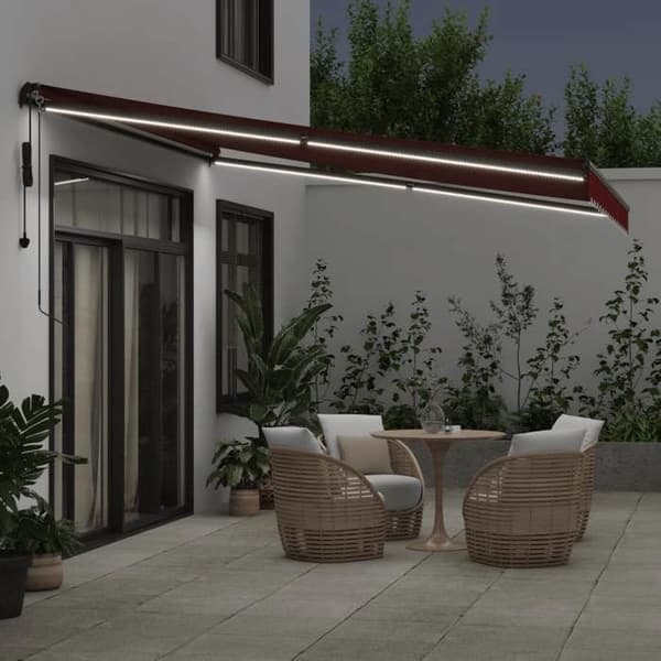 Maison Exclusive - Fällbart tak Bordeaux 400 × 350 cm Polyester