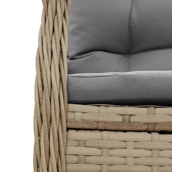 Maison Exclusive - Trädgårdsset med 5 delar i beige polyrotting med kuddar