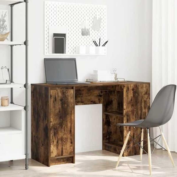 Maison Exclusive - Røget egetræ skrivebord 120x42x76 cm ingeniørtræ