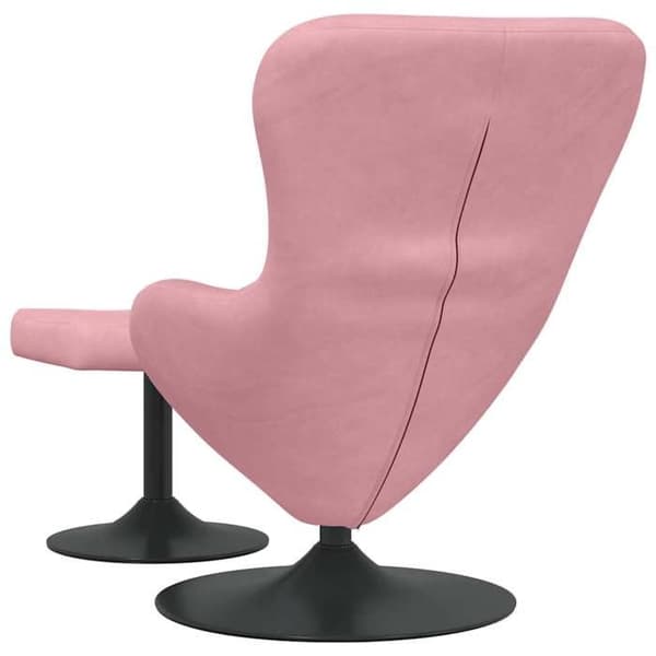 Fåtöljer & Relaxfåtöljer - MAISON EXCLUSIVE - Äggstol - Rosa sammet - 360° svängbar bas - Med puff Ros