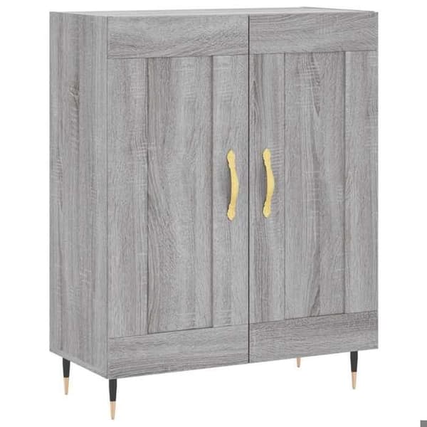 Maison Exclusive - Buffé hög Sonoma grå 69,5x34x180 cm Ingenjörsträ