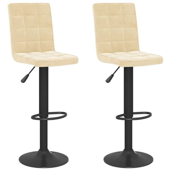 Maison Exclusive - Barstolar set om 2 krämig sammet