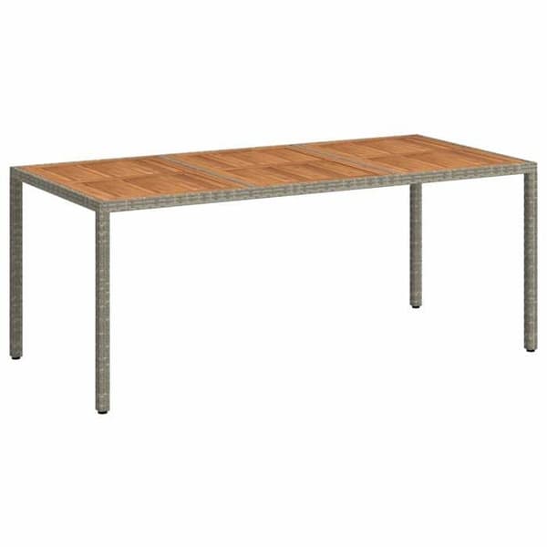 Maison Exclusive - Trädgårdsbord 190x90x75 cm Flätad resin/akaciaträ Grå Grå