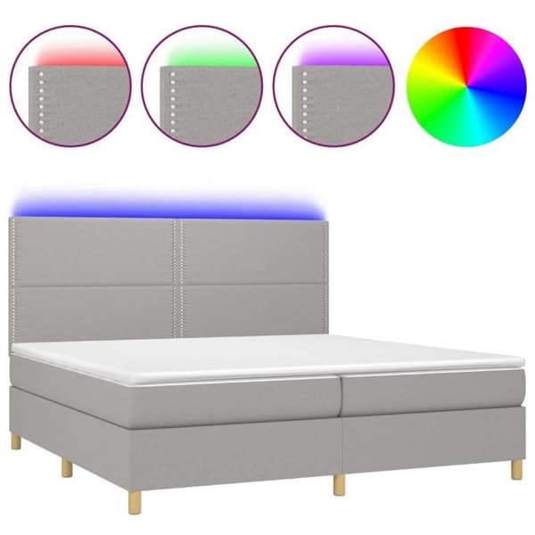 Maison Exclusive - Lamelseng madras og LED Lys Grå 200x200 cm