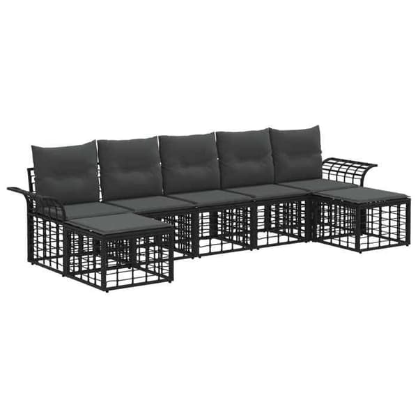 Maison Exclusive - Sæt af 7 udendørs sofaer i sort og mørkegrå