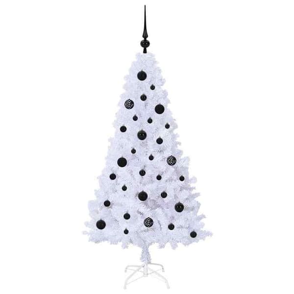 Kunstig juletræ - EKSKLUSIV HUS - 150 cm - Hvid - PVC & stål - LED 8 tilstande, USB Vit
