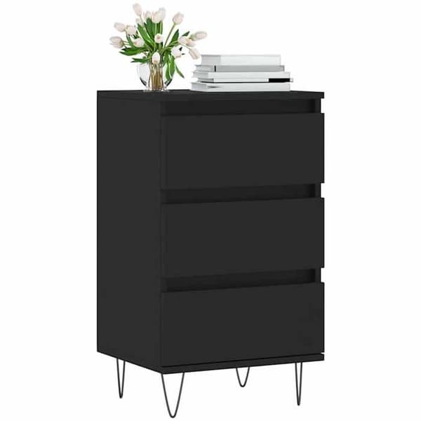 Maison Exclusive - Sort buffet 40x35x70 cm ingeniørtræ