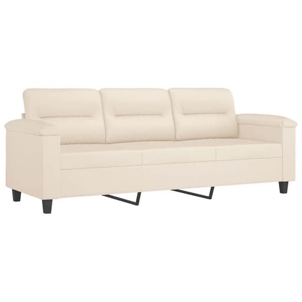 Maison Exclusive - 2-delars soffgrupp med beige mikrofiberkuddar beige