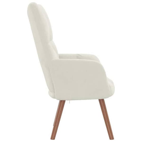 Maison Exclusive - Hvid creme Velour afslapningsstol