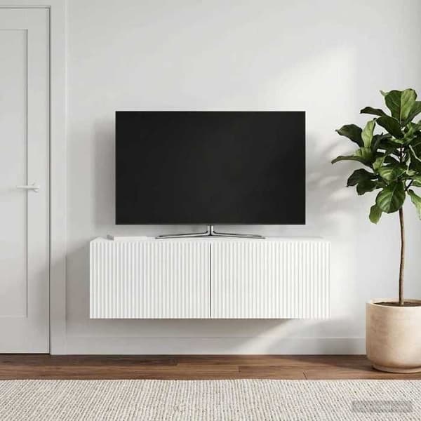 Maison Exclusive - Väggmonterad TV-möbel 98 x 41 x 30 cm Blank vit Strålande vit
