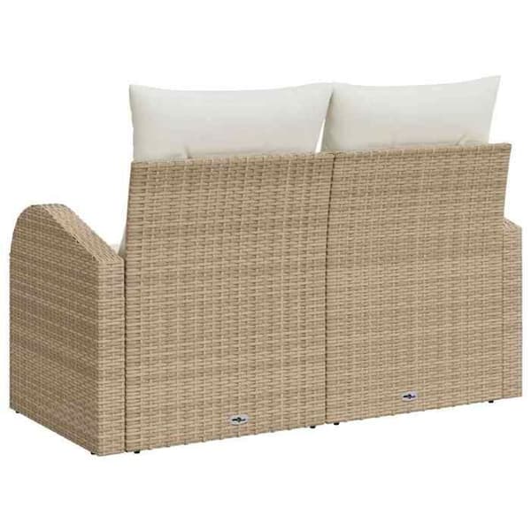 Trädgårdssoffa - EXKLUSIV HEM - 124×62×69 cm - Beige - Poly rattan - Stålram beige