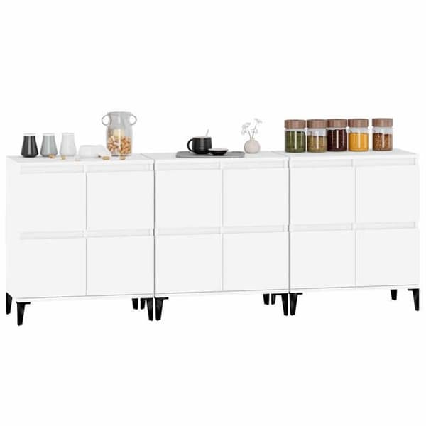 Buffé - Exklusivt Hem - Vit - 60x35x70 cm - Hållbart ingenjörsträ Vit