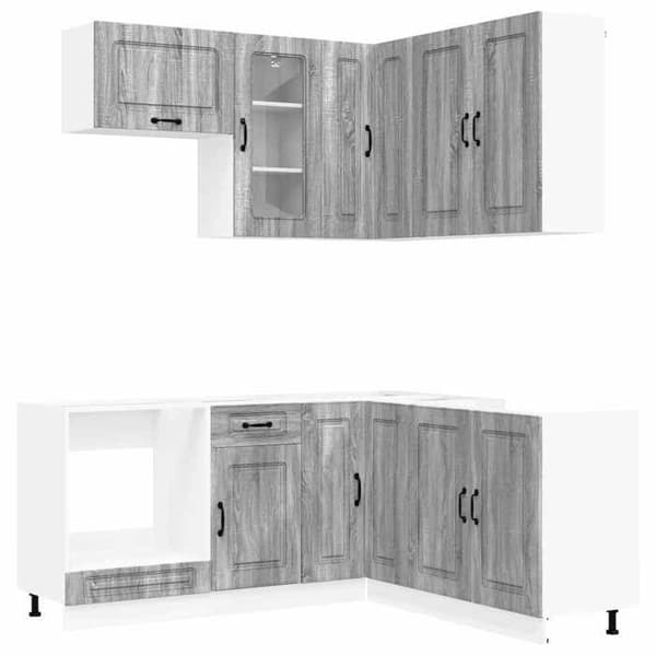 Köksenhet - EXKLUSIVT HUS - KALMAR 8 delar - Sonoma grå - Ingenjörsträ - Väggmontering ingår Sonoma grå