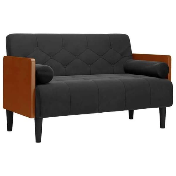 Maison Exclusive - Kaksi-istuttava sohva mustilla samettityynyillä 110 cm