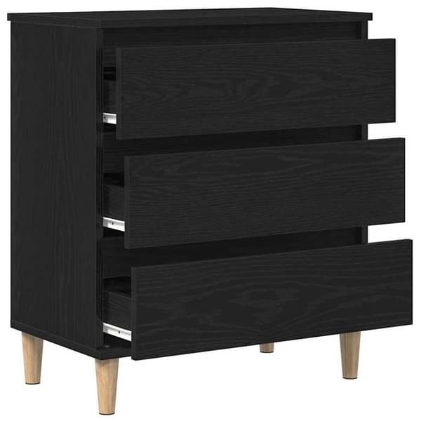 Maison Exclusive - Buffet Sort egetræ 60 x 35 x 70 cm Ingeniørtræ svart ek