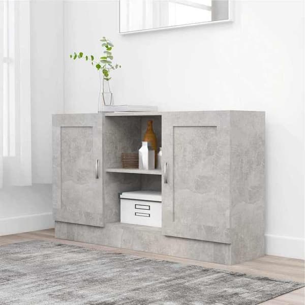 Maison Exclusive - Buffé Grå betong 120x30,5x70 cm Ingenjörsträ
