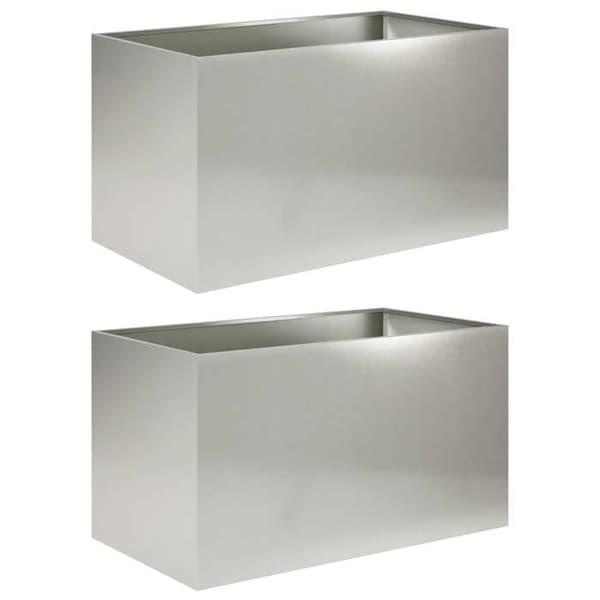 Maison Exclusive - Trädgårdskrukor 2 st Silver 100 x 50 x 50 cm