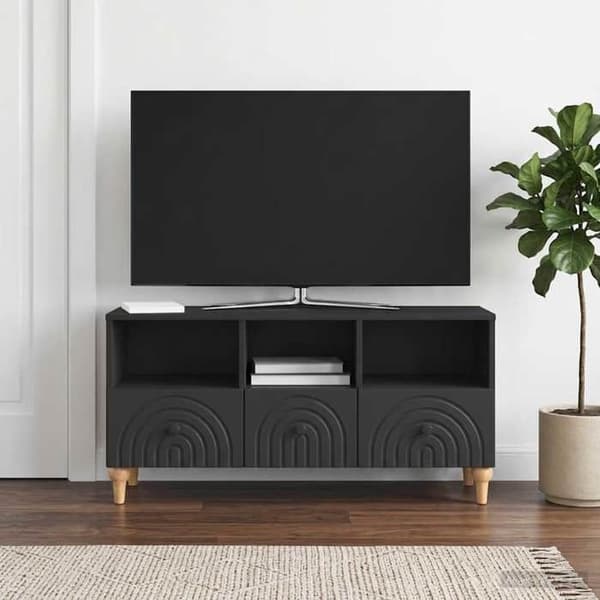Maison Exclusive - TV-møbel 102 x 34,5 x 50 cm Sort Ingeniørtræ