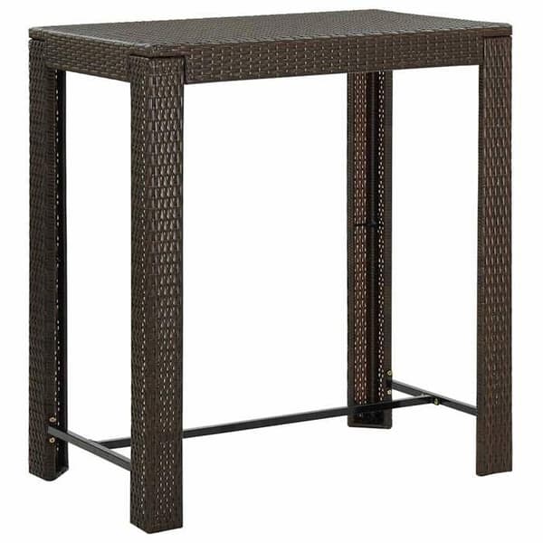 Maison Exclusive - Havebar sæt med puder 5 stk brun poly rattan brun