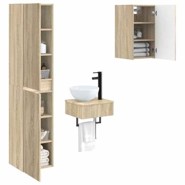 Maison Exclusive - 3-delars badrumsinredning Sonoma-ek