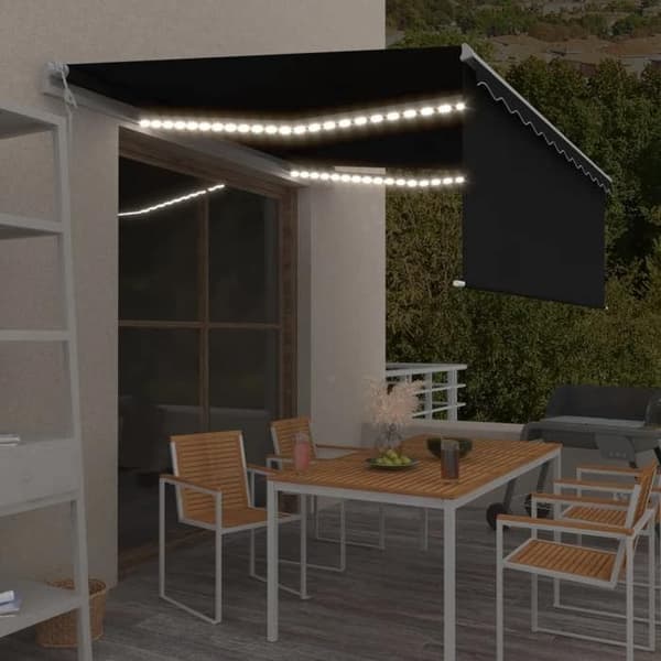 Fällbart tak - EXKLUSIVT HUS - 4 x 3 m - Motoriserat - Vindsensor - LED antracit